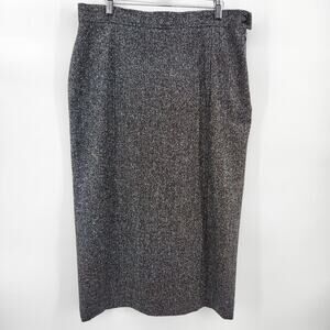 Pendleton Knockabouts Women's Size 16 Black Wool Blend Lined Long Straight Skirt